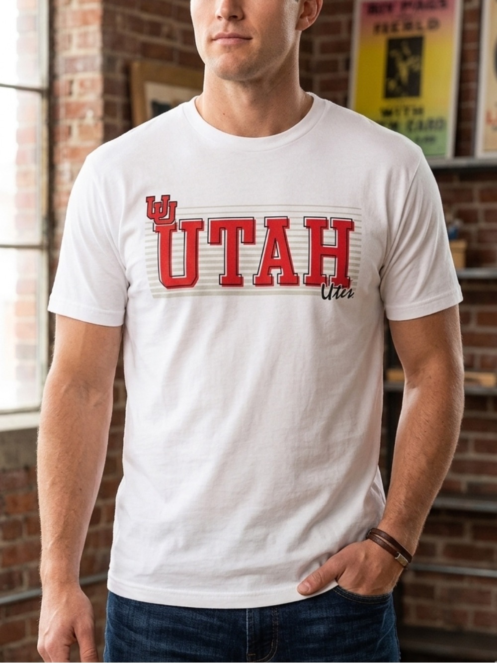 Rivalry Threads White Tee with‎ Red Graphic